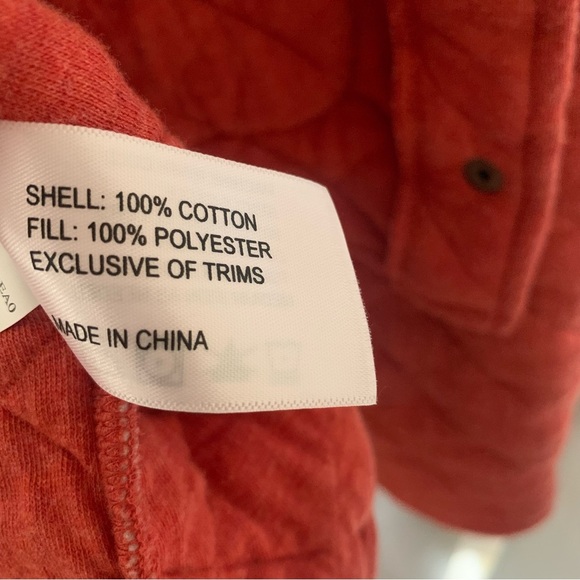 🥀Orvis Burnt Orange Quilted Chore Jacket Snap Button Up Barn Coat XL - Picture 5 of 7